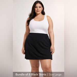 H&M Black Skirt Bundle (8) Size Large | Everyday Basic Stretch Mini Skirts